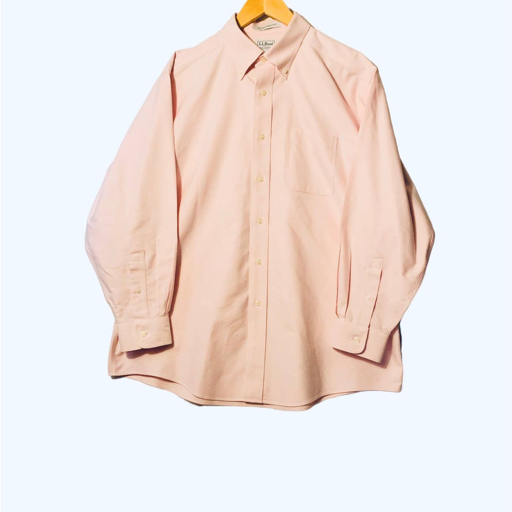 L.L.Bean Wrinkle Resident Pink button up shirt 16 1/2